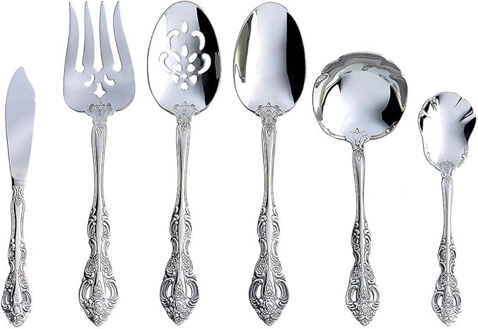 Oneida Michelangelo 6-Piece Silverware Serving Set, Flatware
