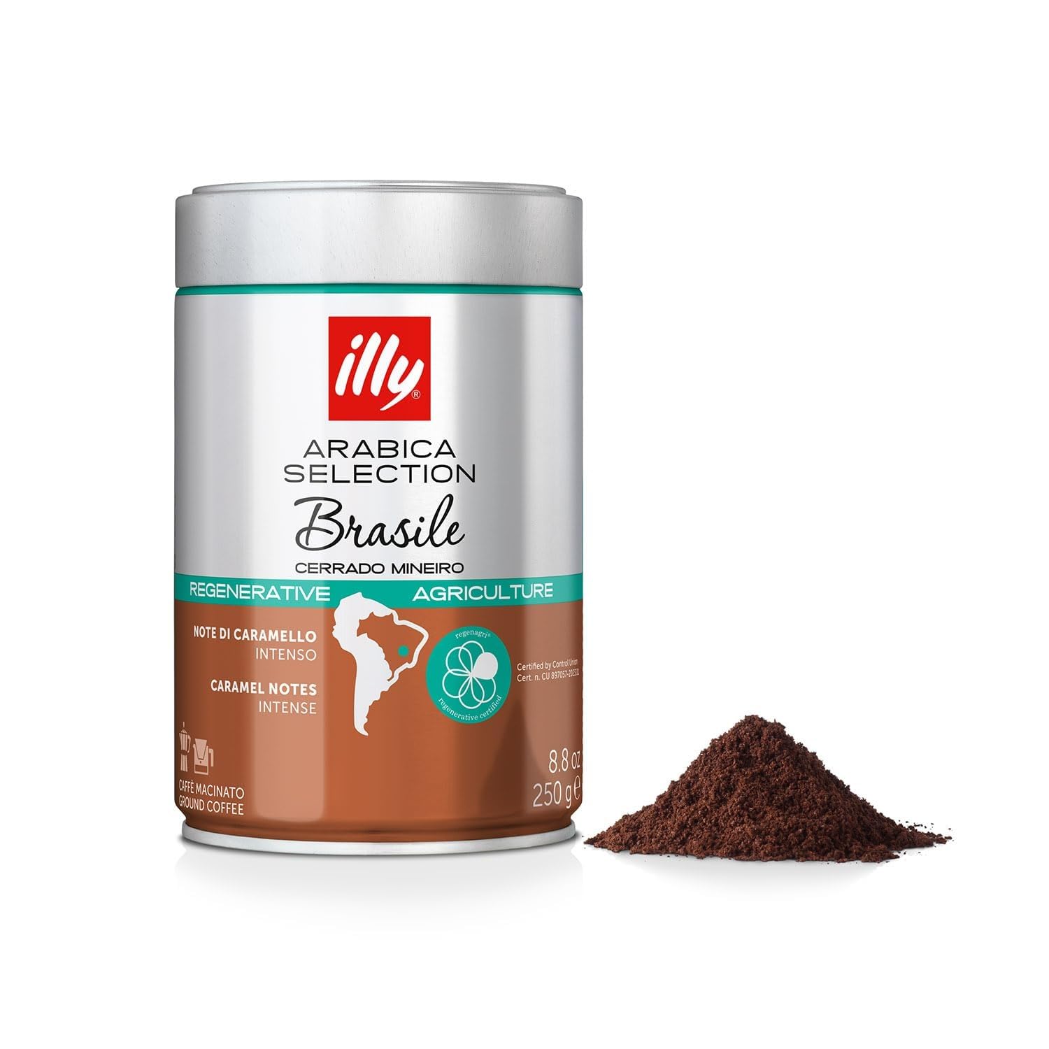 illy Ground Moka Coffee, Classico Medium Roast, 8.8 oz