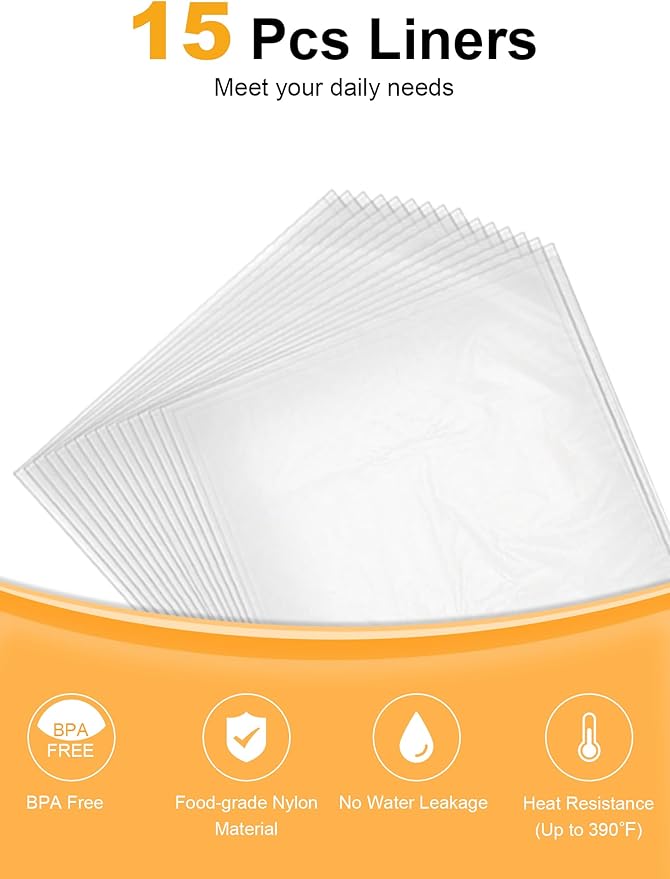 SMARTAKE Slow Cooker Liners, Small Size 13"x 15" 15 Liners