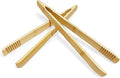 LKNNEASTO 2 Pack Premium Bamboo Toaster Tongs, 10 Inches Natural Wooden Tongs with Serrated Tips for a Secure Grip on Toast, Bagels, Pastries, and Salads, Reusable for Cooking & Serving
