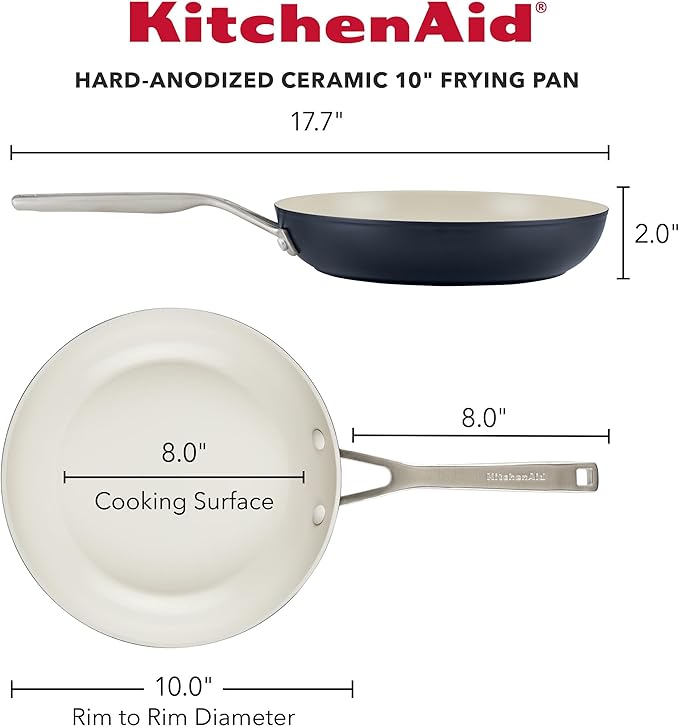 KitchenAid Hard-Anodized Ceramic Nonstick Frying Pan, 10-Inch