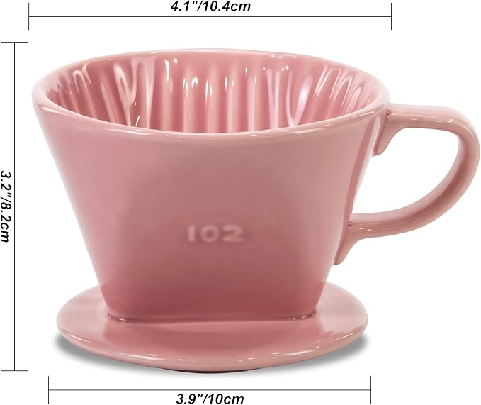 LHUKSGF Pour Over Ceramic, Coffee Dripper Ceramic Coffee Maker,Pink