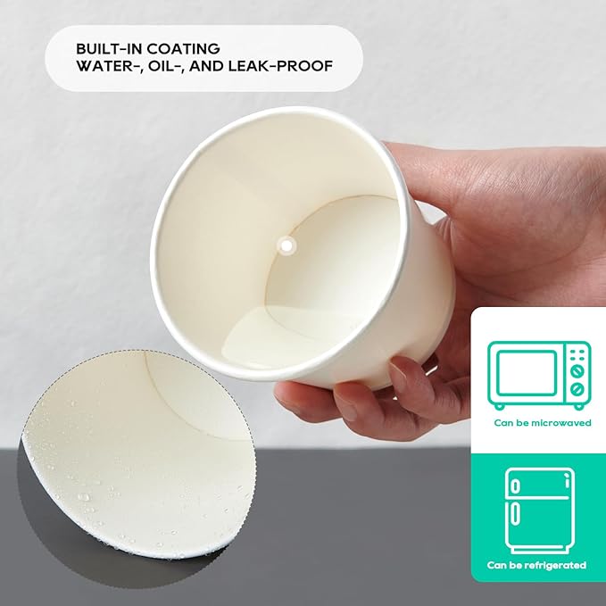 JOLLY PARTY 50pack 12oz Paper Soup Containers with Lids Disposable Food Cup
