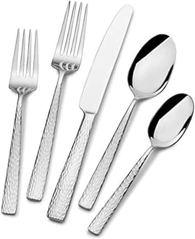 Mikasa Oliver Mirror 18/10 Stainless Steel Flatware Set for 12, 65-Piece Silverware Set with Serving Utensils, Dishwasher Safe Cutlery Set