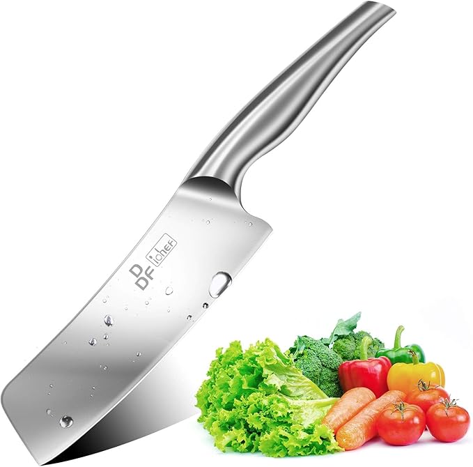 DDF iohEF Nakiri Kitchen Knife, Chef's Knife In Japanese Stainless Steel Professional Cooking Knives, Non-slip Ultra Sharp Knife with Ergonomic Handle