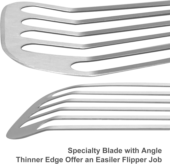 KSENDALO 2 Pack Flexible Fish Spatula Stainless Steel for Kitchen