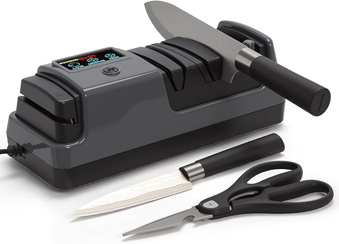 Ceelpeopar Electric Knife Sharpener for Kitchen, 3-Stage, LCD Screen