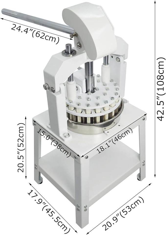 HQHAOTWU Manual Dough Divider 24pcs, Commercial Dough Dividing Cutting Machine, Stainless Steel Dough Cutter for Bakery, Pizzeria
