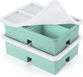 BIONMAPLE 2 PACK 1 Cup Silicone Freezer Trays With Lid For Freeze & Store Soup, Broth, Leftovers, Microwave-safe Soup Freezer Container - Green