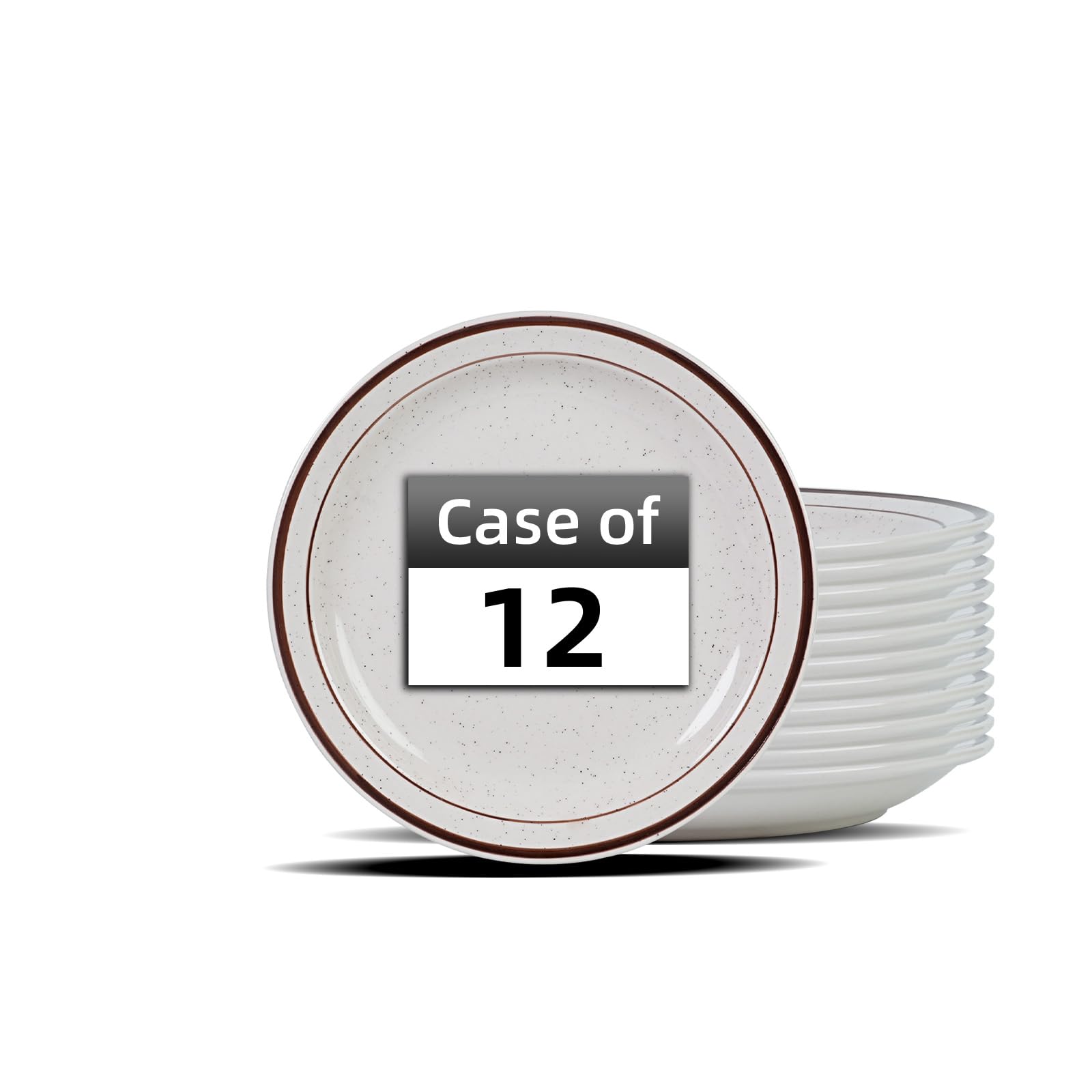 Stoneware Narrow Rim Brown Speckle, Plate 10.5", Case of 12