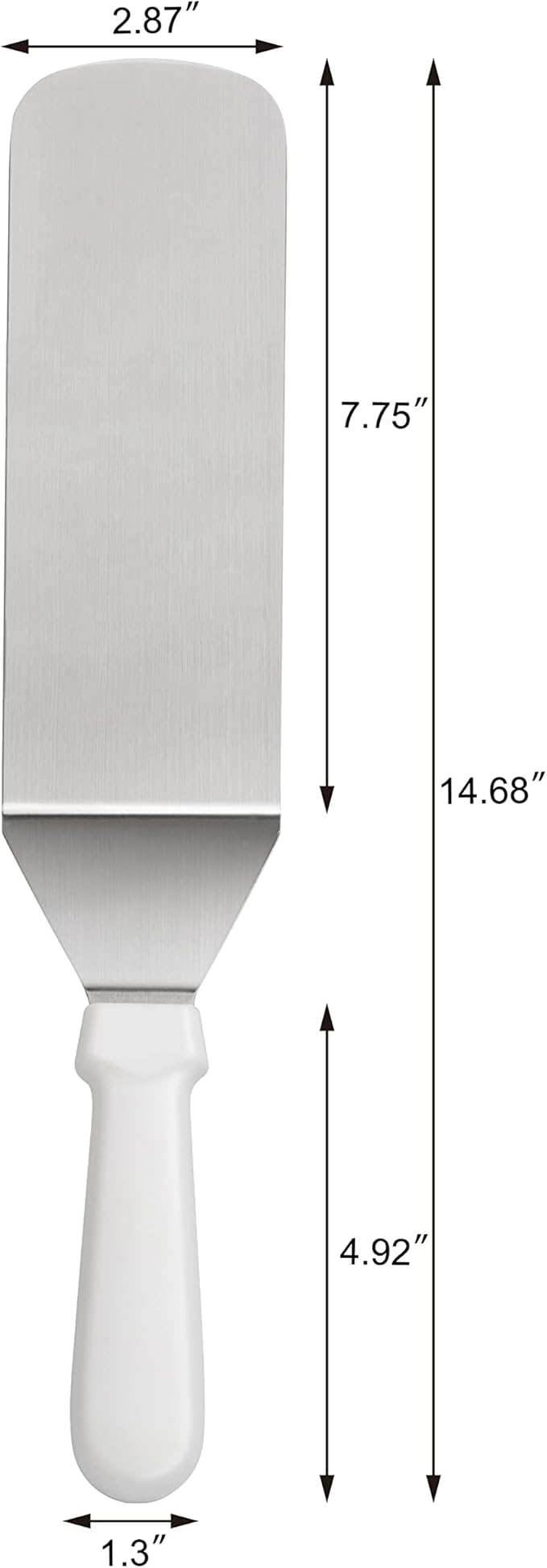 New Star Foodservice Commercial Grade Plastic Handle Flexible Grill Turner/Spatula, 14.5-Inch, White
