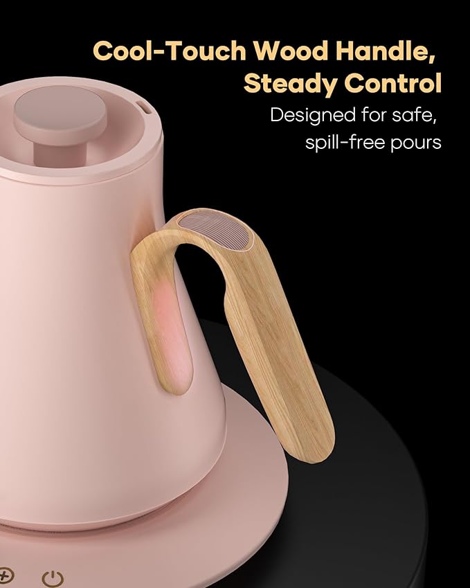 INTASTING Gooseneck Electric Kettle with ±1℉ Temperature Control 0.9 Liter