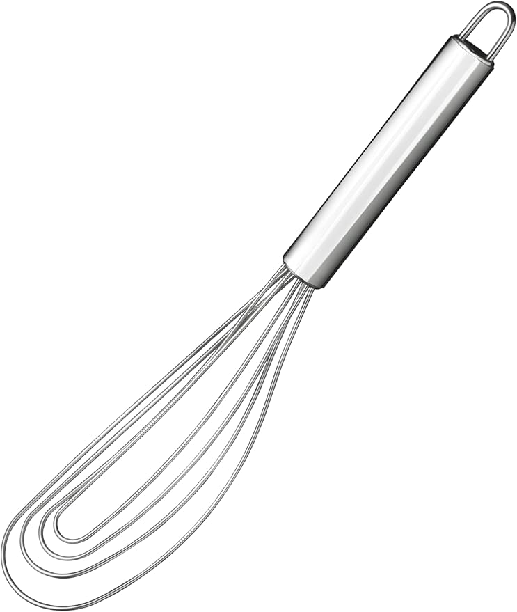 TAFOND 10.63" Stainless Steel Flat Whisk,Egg Beater for Blending,Whisking,Beating,or Stirring for Home and Kitchen