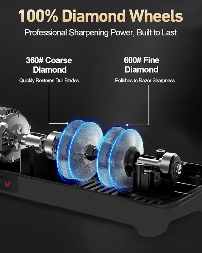 Electric Knife Sharpener for Kitchen,Sharpening, Restore&Polish Chef Knives