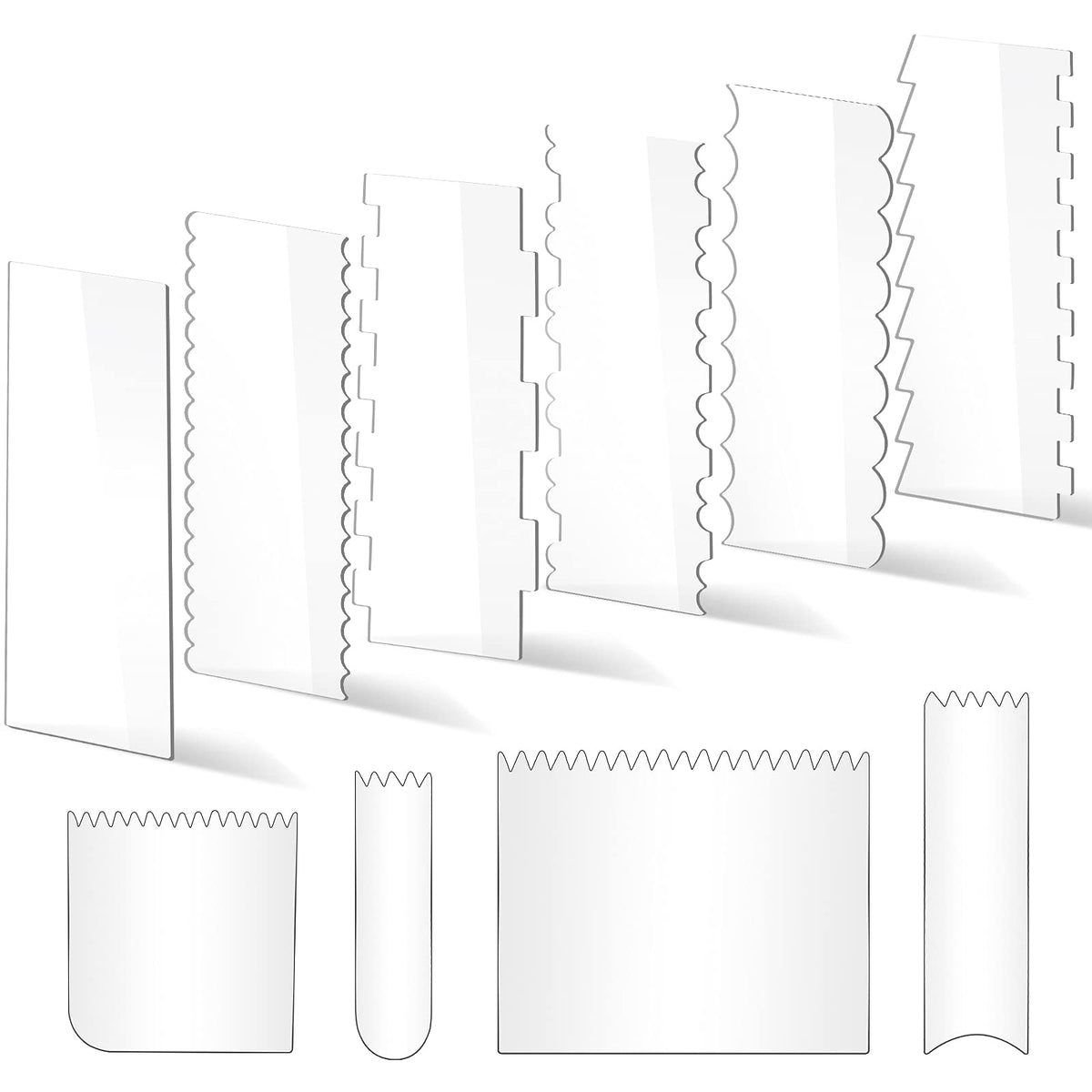 PROKITCHEN 10PCS Cake Scraper Smoother Set, Acrylic Cake Smoother for Icing