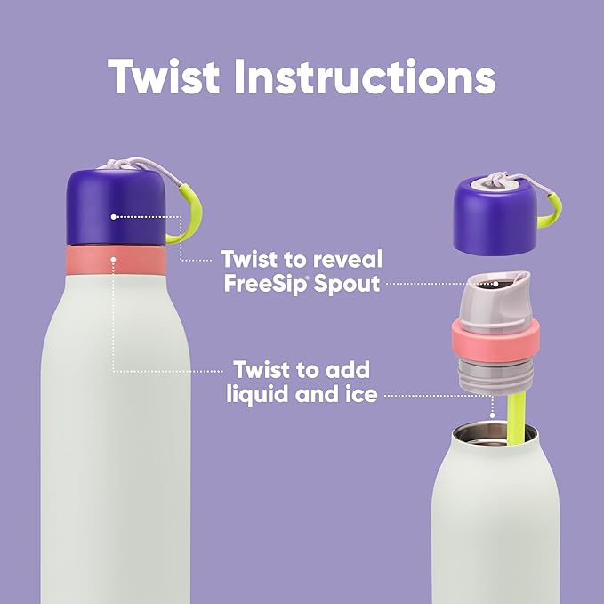 Owala FreeSip Twist Stainless Steel Water Bottle 18 oz Minty Horizons