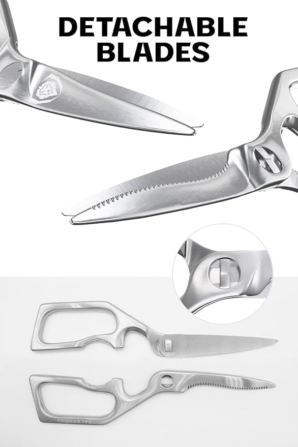 Dalstrong Kitchen Scissors — Japanese Stainless Steel Shears, Ambidextrous, Detachable for Cleaning — For Spatchcocking Chicken, Trimming Herbs, Pizza, Flatbread & Package Opening