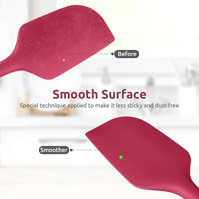 U-Taste 14in Extra Large Silicone Spatula, 480°F Heat Proof Scraper, Red