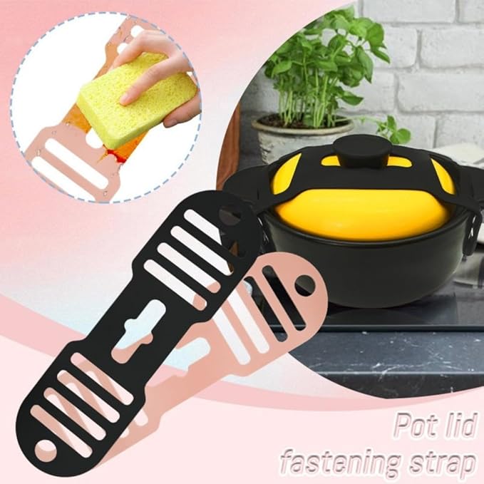 Silicone Lid Lock Strap for Crockpot Slow Cooker(6/7/8 Quart)-Pink 1PCS