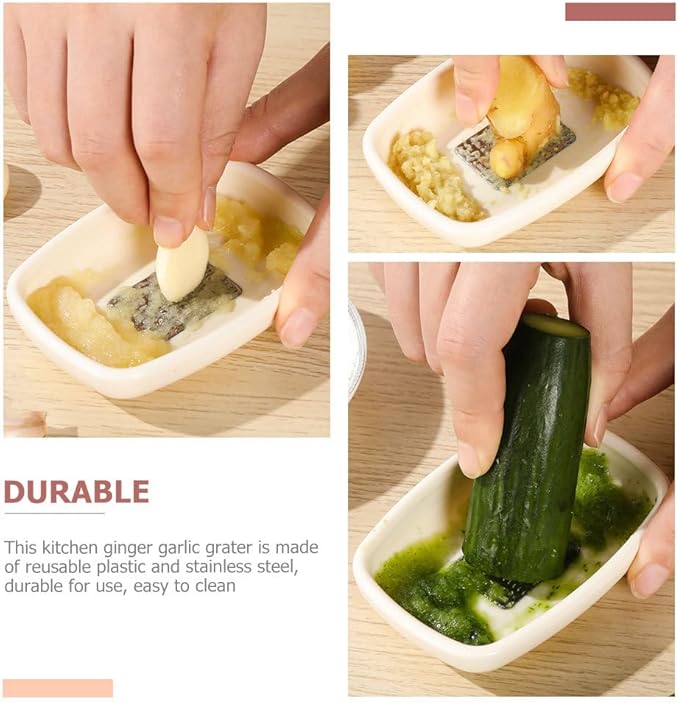 HOLIDYOYO Ginger Garlic Grater Reusable Hand Grater Kitchen Tool for Ginger Garlic Fruit Easy Cleaning 3.93 X 2.75 X 0.78 in