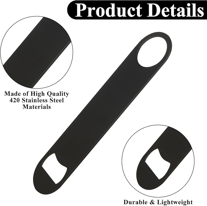 QTLCOHD 24 Pack Flat Bottle Opener 7 Inch