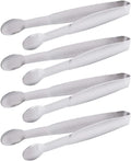 HINMAY 5" Mini Serving Tongs Tiny Stainless Steel Small Tongs, Set of 4