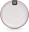 IRESTAURANT PLUS Stoneware Narrow Rim Commercial Grade Dinnerware Brown Speckle, Plate 9", Case of 24