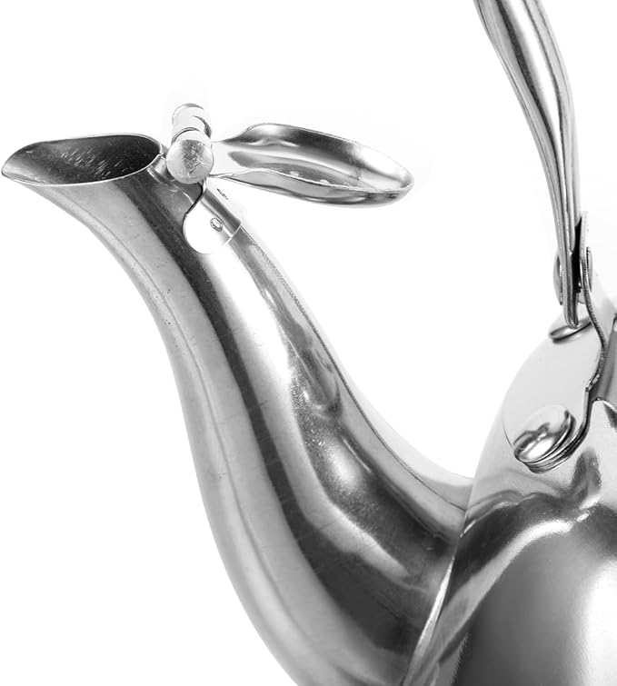 Luxshiny Whistle Teakettle 1 Liter Stainless Steel Stove Top Water Kettle with Filter Screen for Boiling Water and Tea Brewing
