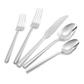 DEACORY Silverware Set Flatware Set Stainless Steel Cutlery Set Silver Mirror Finished Hexagon Handle 5 Pieces Service for 1