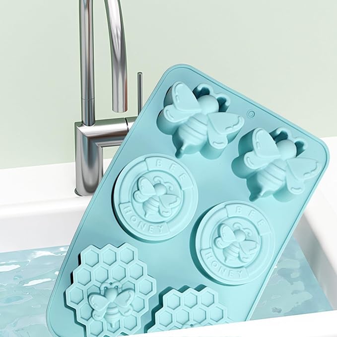 2Pcs Bee Silicone Molds Honeybee Bee Soap Molds for Soap Making