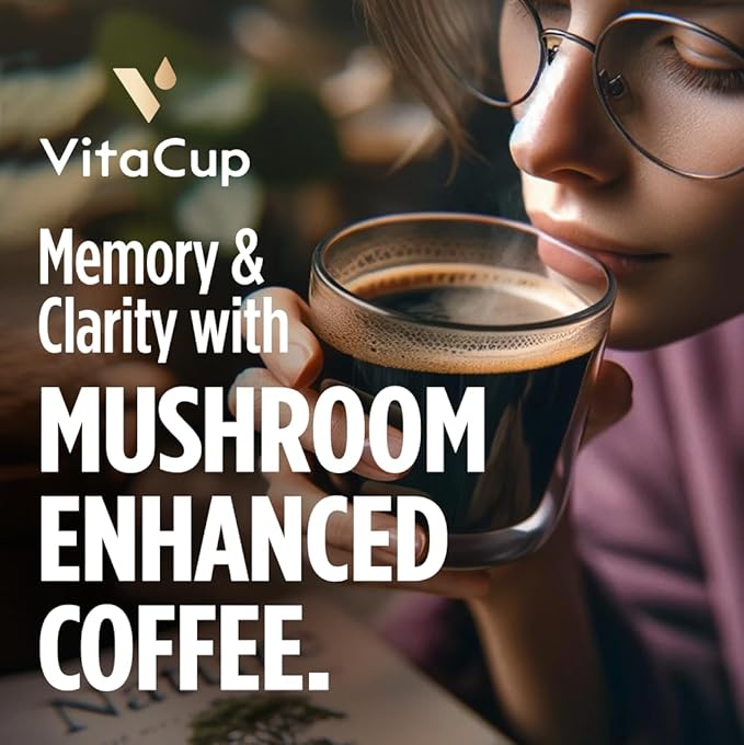 VitaCup Mushroom Coffee Pods, with Lions Mane for Memory & Clarity, 64ct