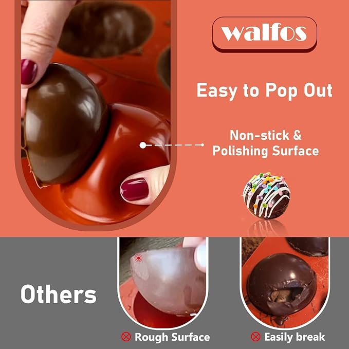 Semi Sphere Silicone Mold, Silicone Chocolate Molds,3 Packs Baking Molds for Making Chocolate, Cake, Jelly, Dome Mousse (6, 15 and 24 Cups)