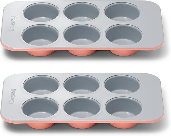 Caraway Non-Stick Ceramic-Coated 6-Cup Muffin Pan Duo
