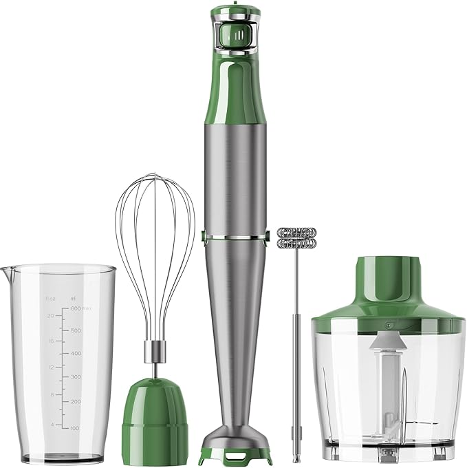 Turelar Immersion Blender Handheld 5 in 1 Hand Blender Set 1100W Heavy Duty
