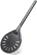 YACEYACE Pizza Turner, 8-inch Black Metal Pizza Turning Peel, Aluminum Turning Peel