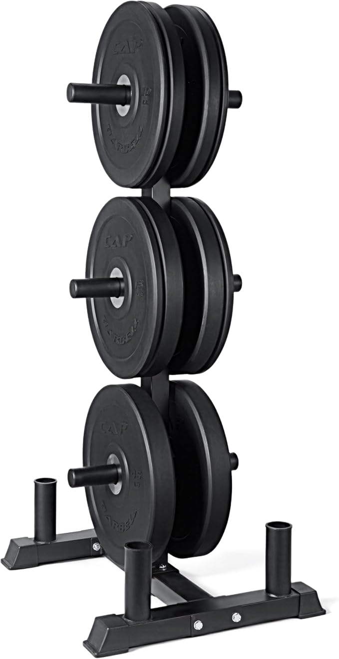 CAP 260lb Pro Olympic Bumper Plate Set with Storage Rack