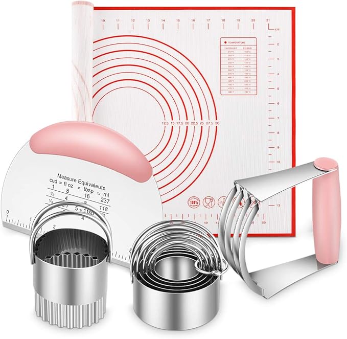Pastry Cutter, Biscuit Cutter, Dough Scraper,Pastry Blender,Baking Mats