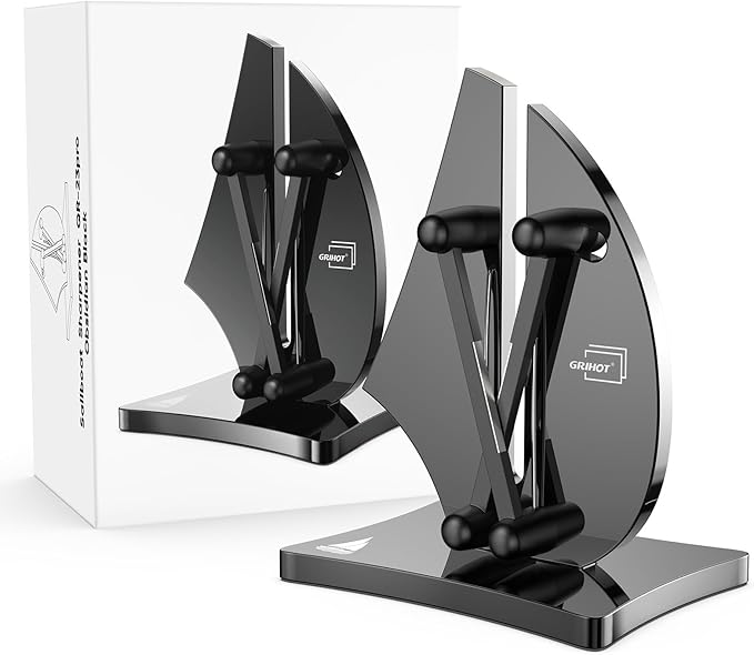 Grihot VN3 Professional Knife Sharpener | 3-Action Tungsten Carbide, Black