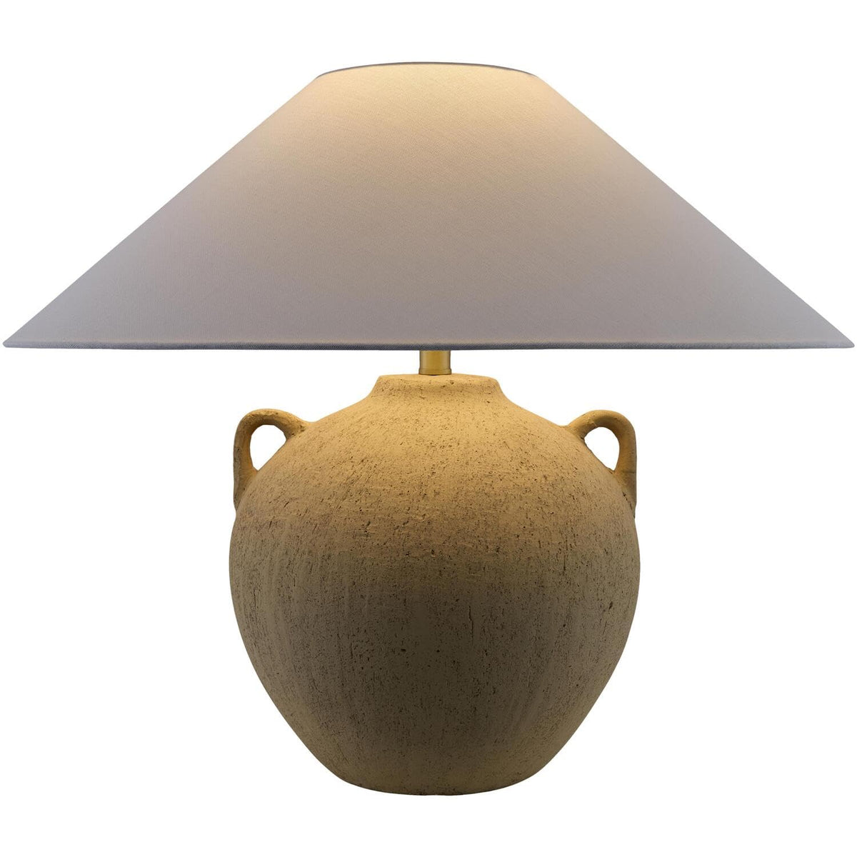 Livabliss x Galey Alix Araya Vintage Clay Jar Table Lamp, 22" H x 22" W x 22" D, Tan