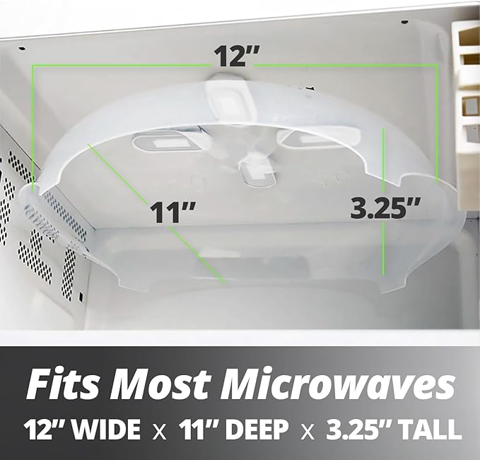 HOVER COVER Magnetic Microwave Splatter Cover for Food - 12" - Ivory White