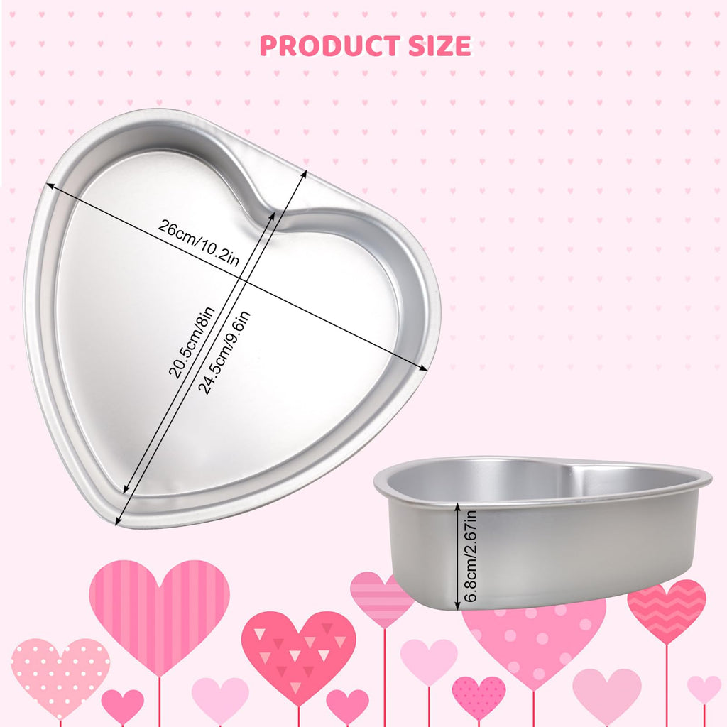 Gvhntk Heart Shaped Cake Pan 10 Inch Aluminum Cake Pans Heart Cake Tin Baking Cake Mold for Valentine's Weddings Birthday Party