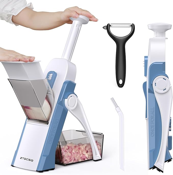 5 in 1 Adjustable Safe Mandoline Slicer for Kitchen with Paring Knife