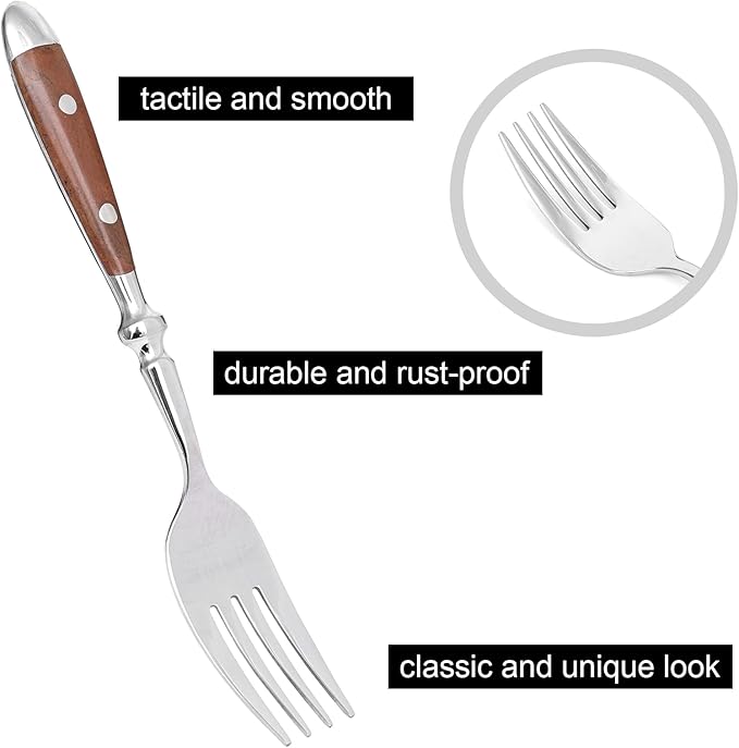 QUEARI 20-Piece Silverware Set Service for 4 with Two Rivets, Vintage Flatware Set, Stainless Steel Cutlery Set with Coffee-colored Bakelite Handle, Dishwasher Safe, Light Brown Color