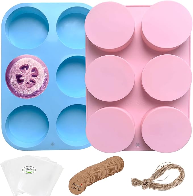 Round Soap Molds for Soap Making,4oz Large Silicone Soap Mold