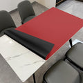 Zinkooat Faux Leather Table Cover,1.8mm Thick,36x54 Inch Table Protector,Table Protector for Dining Room Table,Table Protectors for Rectangle Tables.(Black+Wine Red,36x54)