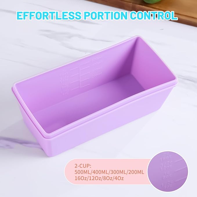 Gemice 2-Cup Silicone Freezer Molds with Lids, Individual 4-Pack
