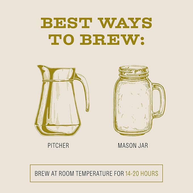 Bizzy Organic Cold Brew Coffee, Light & Bright Blend, Brew Bags, 4 ct