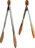 Wooden Tongs for Cooking with Walnut Wood Tips, Serving & Salad Tongs