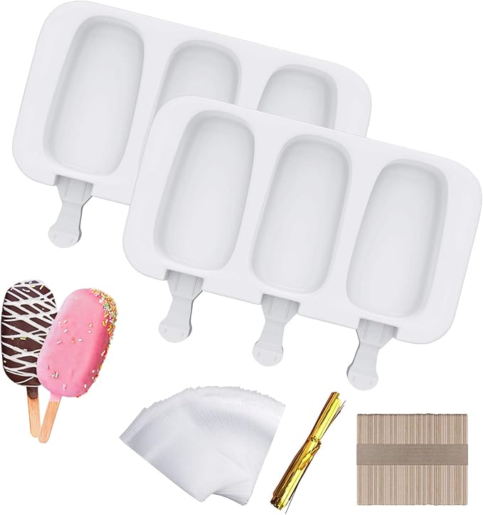 Ouddy Life Popsicle Molds Set of 2, Ice Pop Molds Silicone Cake Pop Mold