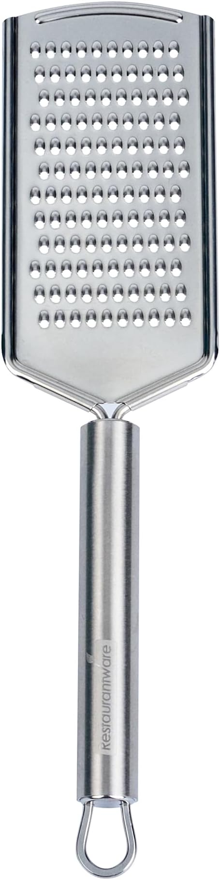 Restaurantware Stainless Steel Fine Cheese Grater - German Standard Lemon Zester with Ergonomic Handle, Sharp Blades, Dishwasher Safe - Handheld Kitchen Grater for Parmesan, Garlic, Ginger